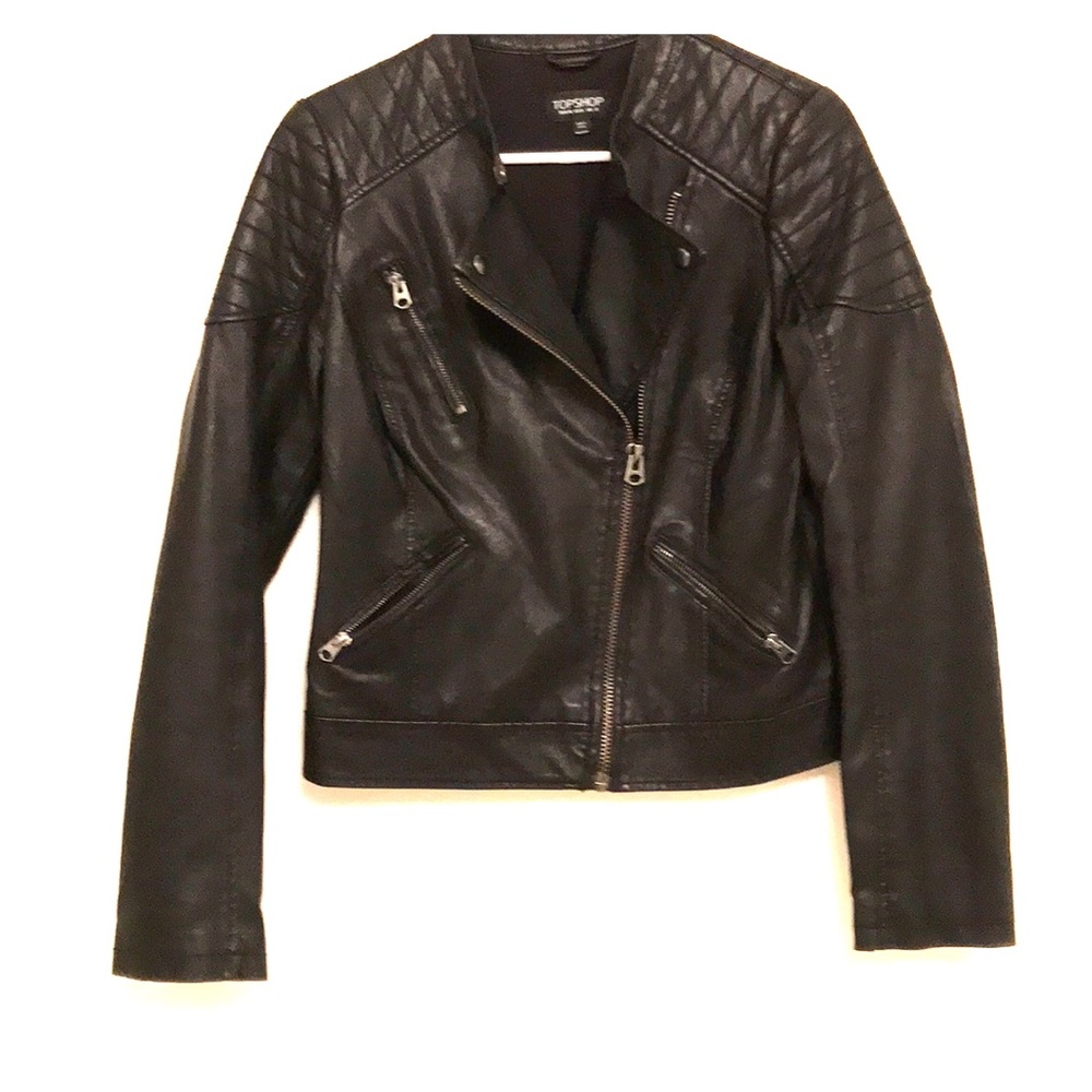 Topshop Faux Leather Moto Jacket NWOT